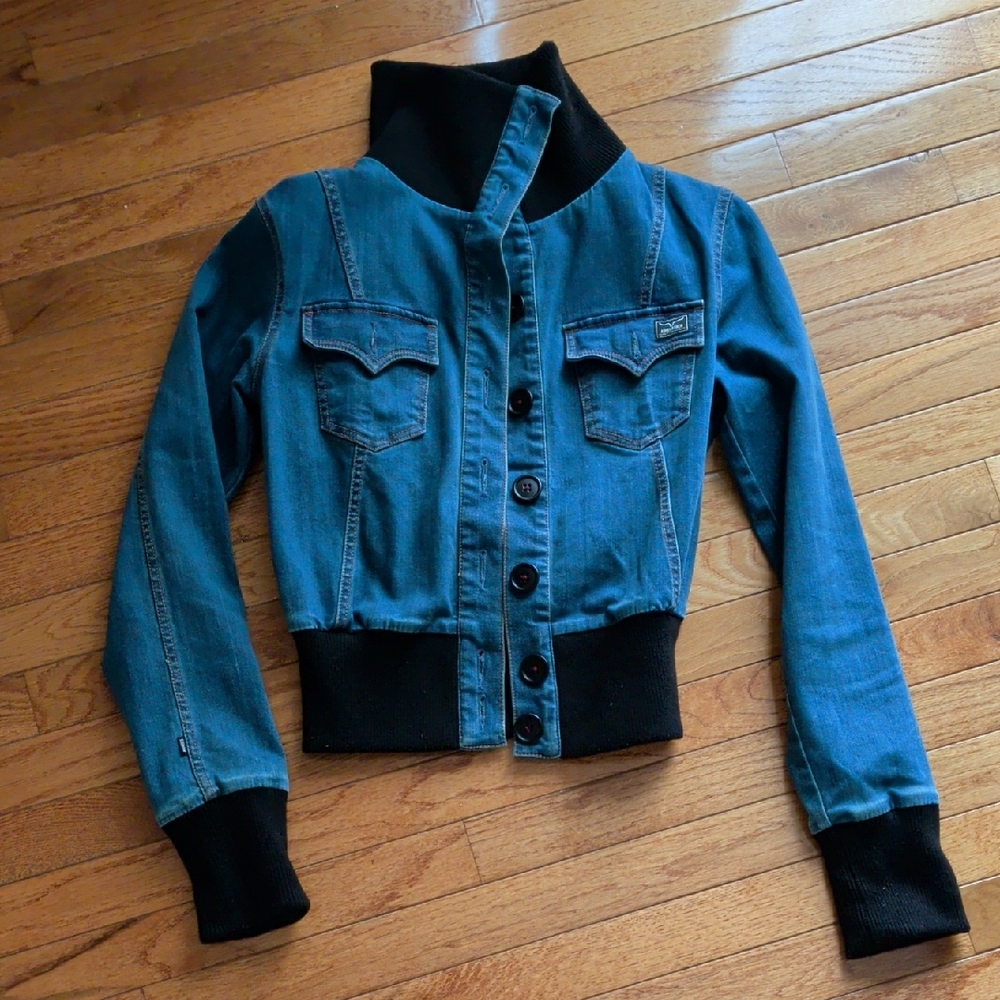 Kimes Ranch Blue Jean Jacket with Black Trim